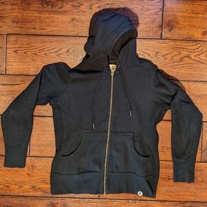 American Giant Full Zip Hoodie Hooded Sweatshirt Black Heavyweight Women's Sz M